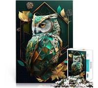 Puzzle 1000 pezzi per adolescenti Gufo geometrico astratto Allena il tuo cervello e le tue mani Lista dei desideri con Babbo Natale 75x50cm