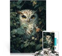 Puzzle 1000 pezzi per adolescenti Gufo nel fogliame Difficile da completare ma divertente e umoristico Regalo di compleanno, regali, arte murale 52x38cm