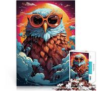 Puzzle 1000 pezzi per adolescenti Gufo serio Aiuta il cervello ad allenare i giocattoli che creano dipendenza per coltivare la pazienza Un'opera d'arte 75x50cm
