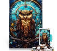 Puzzle 1000 pezzi per adolescenti Gufo Steampunk Macchiato Gioco intellettuale giocattolo Decorazione murale Regali unici per compleanno e Natale 52x38cm