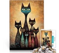 puzzle 1000 pezzi per adolescenti Happy Cats Spielzeug Lernspiele Stressabbau eignet sich ideal als Geschenk für die ganze Familie52x38cm