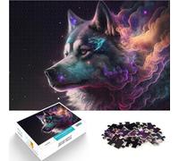 Puzzle 1000 pezzi per adolescenti Husky siberiano nelle nebulose Allena il tuo cervello e le tue mani perché è ideale come regalo per tutta la famiglia 38x26cm