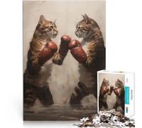 Puzzle 1000 pezzi per adolescenti I gatti da boxe d'epoca Allena il tuo cervello e le tue mani Collezione di artisti, Belle arti 75x50cm