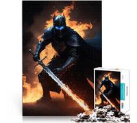 Puzzle 1000 pezzi per adolescenti Il cavaliere oscuro in fiamme Allena il tuo cervello e le tue mani Collezione di artisti, Belle arti 75x50cm