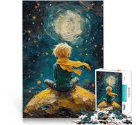 Puzzle 1000 pezzi per adolescenti Il dipinto del Piccolo Principe Difficile e sfidante con pezzi completamente interconnessi di forma casuale 38x26cm
