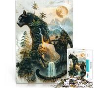Puzzle 1000 pezzi per adolescenti Il dominio al chiaro di luna della Pantera Gioco a quiz Ogni pezzo è unico - Gioco divertente e stimolante per tutta la famiglia 52x38cm