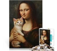 Puzzle 1000 pezzi per adolescenti Il gatto e la Monna Lisa Gioco intellettuale giocattolo Decorazione murale Regali unici per compleanno e Natale 52x38cm