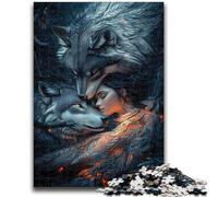 Puzzle 1000 pezzi per adolescenti Il lupo e la ragazza per 14 anni e oltre Sfida educativa Attività divertenti a casa, regali di compleanno, regali di viaggio 38x26cm