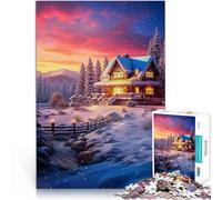 Puzzle 1000 pezzi per adolescenti Il Vintage Winter Lodge Vacanza a casa: uccidere il tempo Decorazioni e regali unici per la casa 52x38cm