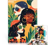 Puzzle 1000 pezzi per adolescenti Illustrazione artistica minimalista di tre donne alla moda Giocattoli antistress Buon regalo 75x50cm