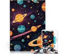 Puzzle 1000 pezzi per adolescenti Illustrazione dei pianeti spaziali Gioco intellettuale con pezzi completamente interconnessi di forma casuale 75x50cm