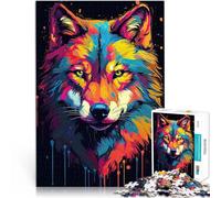Puzzle 1000 pezzi per adolescenti Illustrazione del lupo Pop Art giocattoli educativi per l'apprendimento Interazione genitore-figlio 50x70cm