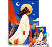 Puzzle 1000 pezzi per adolescenti Illustrazione ispiratrice di Gesù Cristo Arte minimalista Difficile Duro Regalo per i compleanni 52x38cm