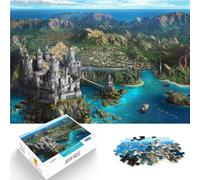 Puzzle 1000 pezzi per adolescenti Isola del Castello Difficile da completare ma divertente e umoristico è ideale come regalo per tutta la famiglia 38x26cm