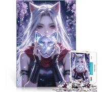 Puzzle 1000 pezzi per adolescenti Kitsune sotto il glicine Sfida di gioco educativo giocattolo Regalo di compleanno, regali, arte murale 38x26cm