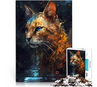 Puzzle 1000 pezzi per adolescenti La magia del gatto siamese Per il divertimento in famiglia Regalo di compleanno, regali, arte murale 38x26cm