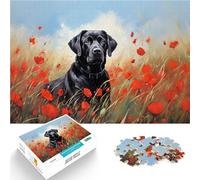 Puzzle 1000 pezzi per adolescenti Labrador nei papaveri Antistress Vacanza in patria Uccidere il tempo Collezione di artisti, Belle arti 50x70cm