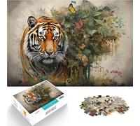 Puzzle 1000 pezzi per adolescenti Le tigri abbracciano l'arte decorativa Gara di velocità delle mani Migliorare l'amore tra le coppie 38x26cm