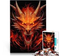 Puzzle 1000 pezzi per adolescenti Leggendario Re Drago di Fuoco Per il divertimento in famiglia con poster abbinato e foglio di quiz 75x50cm