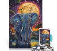 Puzzle 1000 pezzi per adolescenti L'elefante, il re della foresta Difficile e sfidante con pezzi completamente interconnessi di forma casuale 75x50cm