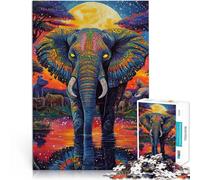 Puzzle 1000 pezzi per adolescenti L'elefante, il re della foresta Giocattoli educativi Decorazione murale Regali unici per compleanno e Natale 75x50cm
