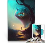 Puzzle 1000 pezzi per adolescenti L'enigmatico gatto del Cheshire Giochi di relax con pezzi completamente interconnessi di forma casuale 75x50cm