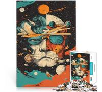 Puzzle 1000 pezzi per adolescenti Leone Cosmico Spazio Astratto Giocattolo educativo per l'apprendimento Regalo di compleanno, regali, arte murale 75x50cm