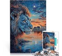 Puzzle 1000 pezzi per adolescenti Leone maestoso per il giocattolo di sfida del gioco educativo Gioco educativo per compleanno e Natale 38x26cm