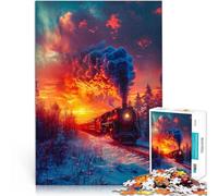 Puzzle 1000 pezzi per adolescenti Locomotiva retrò per il giocattolo di sfida del gioco educativo Migliorare l'amore tra le coppie 70x100cm