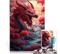 Puzzle 1000 pezzi per adolescenti Luna di sangue di drago Giappone Gioco a quiz con pezzi completamente interconnessi di forma casuale 75x50cm