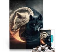 Puzzle 1000 pezzi per adolescenti Lupi Yin e Yang per il giocattolo di sfida del gioco educativo perché è ideale come regalo per tutta la famiglia 38x26cm