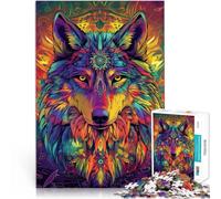 Puzzle 1000 pezzi per adolescenti Lupo al neon Antistress Vacanza in patria Uccidere il tempo offerte come regali per tutta la famiglia 52x38cm