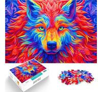 Puzzle 1000 pezzi per adolescenti Lupo colorato per il giocattolo di sfida del gioco educativo perché è ideale come regalo per tutta la famiglia 52x38cm
