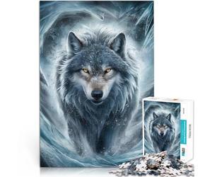 Puzzle 1000 pezzi per adolescenti Lupo dell'era glaciale per il giocattolo di sfida del gioco educativo Lista dei desideri con Babbo Natale 52x38cm