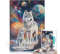 Puzzle 1000 pezzi per adolescenti Lupo sul pianeta per il giocattolo di sfida del gioco educativo Giocattoli per la decorazione della casa 75x50cm