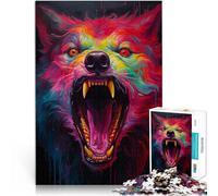 Puzzle 1000 pezzi per adolescenti Lupo Synthwave per il giocattolo di sfida del gioco educativo Migliorare l'amore tra le coppie 52x38cm