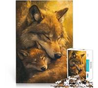 Puzzle 1000 pezzi per adolescenti Madre lupo e cucciolo per il giocattolo di sfida del gioco educativo Migliorare l'amore tra le coppie 52x38cm