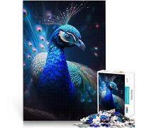 Puzzle 1000 pezzi per adolescenti Magnifico pavone per il giocattolo di sfida del gioco educativo con poster abbinato e foglio di quiz 52x38cm
