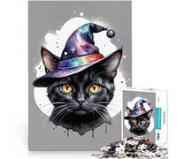 Puzzle 1000 pezzi per adolescenti Mago Gatto Nero Antistress Vacanza in patria Uccidere il tempo è ideale come regalo per tutta la famiglia 52x38cm