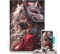 Puzzle 1000 pezzi per adolescenti Maschera Kitsune Samurai Sirena Rompicapo per Decorazione murale Regali unici per compleanno e Natale 75x50cm