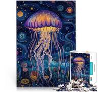 Puzzle 1000 pezzi per adolescenti Meduse nella notte stellata giocattoli educativi per l'apprendimento Adatto per la decorazione del desktop 75x50cm