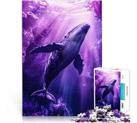 Puzzle 1000 pezzi per adolescenti Megattera nell'oceano viola Giochi educativi Decorazione della casa Adatto per la decorazione del desktop 75x50cm