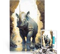 Puzzle 1000 pezzi per adolescenti Mito del rinoceronte Antistress Vacanza in patria Uccidere il tempo Lista dei desideri con Babbo Natale 52x38cm