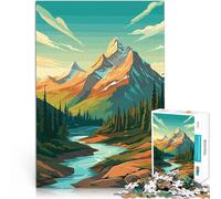 Puzzle 1000 pezzi per adolescenti Montagna retrò vintage Riduzione dello stress interessante Decorazioni e regali unici per la casa 75x50cm