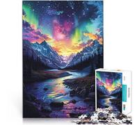 Puzzle 1000 pezzi per adolescenti Montagne dell'aurora boreale giocattoli educativi per l'apprendimento Gioco educativo per compleanno e Natale 38x26cm