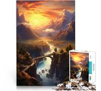 Puzzle 1000 pezzi per adolescenti Montagne e valli Difficile da completare ma divertente e umoristico Migliorare l'amore tra le coppie 52x38cm