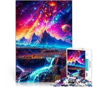 Puzzle 1000 pezzi per adolescenti Montagne Magiche Giocattolo educativo intellettuale decomprimente con poster abbinato e foglio di quiz 75x50cm