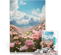 Puzzle 1000 pezzi per adolescenti Monti di primavera - Cresta fiorita Rompicapo Decorazione murale Regali unici per compleanno e Natale 75x50cm