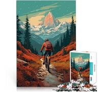Puzzle 1000 pezzi per adolescenti Mountain Bike Sport Difficile da completare ma divertente e umoristico Regalo di compleanno, regali, arte murale 52x38cm