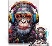 Puzzle 1000 pezzi per adolescenti Musica per DJ scimmia Giocattolo educativo intellettuale decomprimente perché è ideale come regalo per tutta la famiglia 52x38cm
